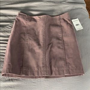 Free People Faux Leather Mauve Mini Skirt NWT